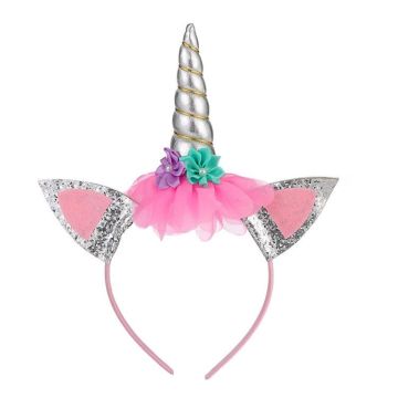 Cartoon Headband Children Birthday Festival Party Hair Accessories(Silver 1)