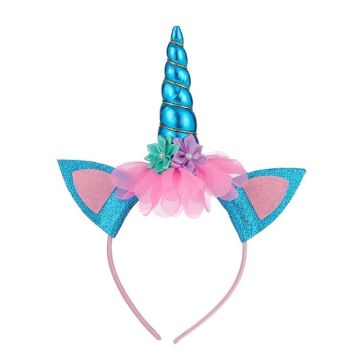 Cartoon Headband Children Birthday Festival Party Hair Accessories(Blue 1)