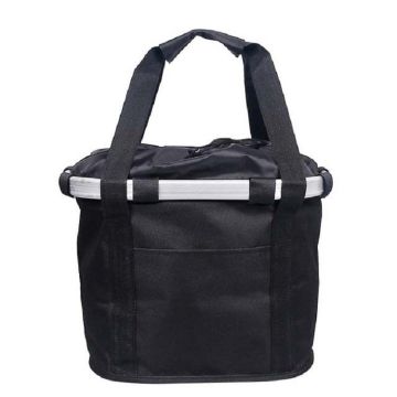 Bicycle Front Bag Basket Aluminum Alloy Foldable Basket, Size:L(Black)