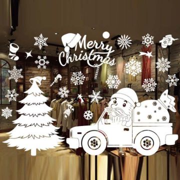 Christmas Decoration Window Stickers Wall Stickers Shopping Mall Supermarket Window Decoration(White 815)