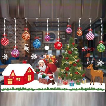 Christmas Decoration Window Stickers Wall Stickers Shopping Mall Supermarket Window Decoration(Color A31)