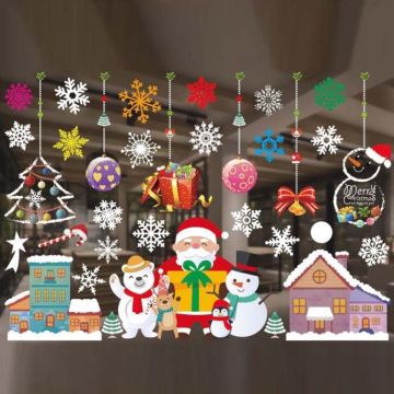 Christmas Decoration Window Stickers Wall Stickers Shopping Mall Supermarket Window Decoration(Color A52)