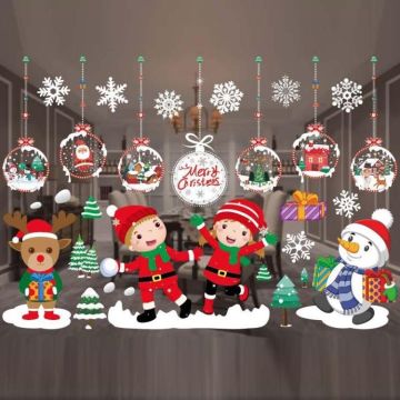 Christmas Decoration Window Stickers Wall Stickers Shopping Mall Supermarket Window Decoration(Color A53)