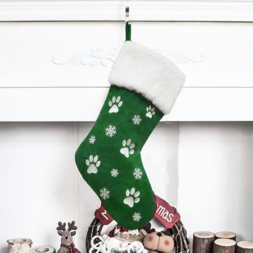 Christmas Sock Decoration Pendant Children Gift Candy Bag(Green)
