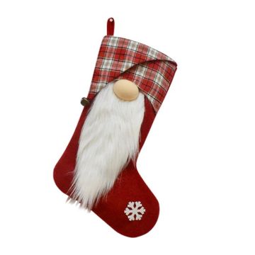 Christmas Sock Decoration Pendant Children Gift Christmas Tree Candy Bag(Red)