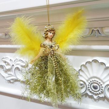 Christmas Tree Angel Girl Decorations Closet Decoration Small Pendant(Gold)