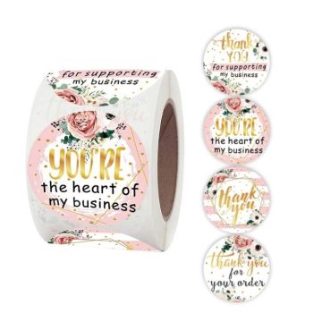 Roll Floral Thank You Stickers Wedding Party Decoration Stickers, Size: 3.8cm / 1.5 Inch(A-135-38mm)