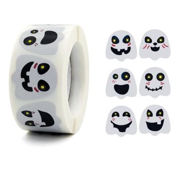 Halloween Ghost Emoticon Stickers Children Gift Decoration Food Sealing Stickers, Size: 25x25mm(K-128)