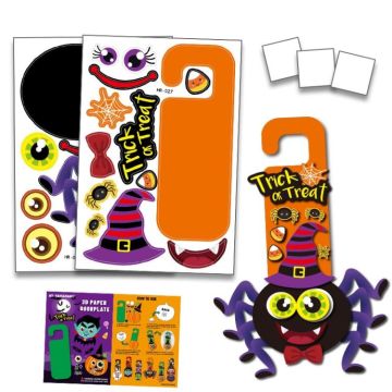 1 Sets Children Cartoon Halloween Decoration Door Hanging Stickers Holiday DIY Game Emoticons(Spider)