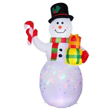 Santa Claus Christmas Tree Snowman Inflatable LED Luminous Christmas Ornaments, US Plug(QM0003-1.5M)