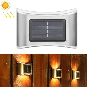 6 LED Solar Outdoor Garden Stainless Steel Wall Lamp(Warm Light)