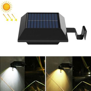 12 LED Solar Outdoor Railing Stair Square Wall Light(Black Shell-Warm Light)