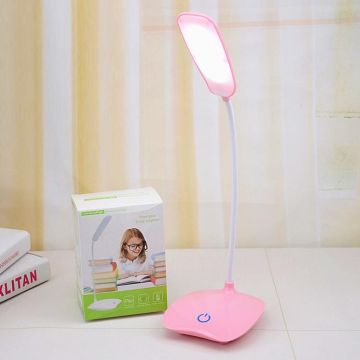 Eye Protection Bedroom Bedside LED Table Lamp(Pink)