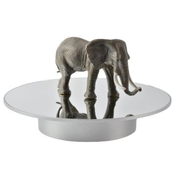 25cm USB Power Rotating Display Stand Video Shooting Props Turntable(Silver Mirror)