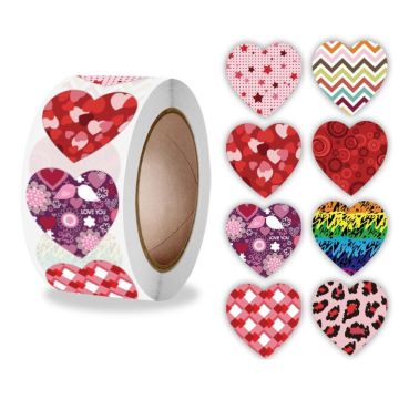 Roll Pack Valentine Day Heart Love Sticker Self-adhesive Label, Size: 2.5cm / 1 Inch(A-263)