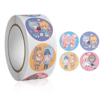Roll Pack Valentine Day Heart Love Sticker Self-adhesive Label, Size: 2.5cm / 1 Inch(K-153)