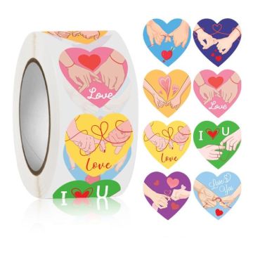Roll Pack Valentine Day Heart Love Sticker Self-adhesive Label, Size: 2.5cm / 1 Inch(K-155)