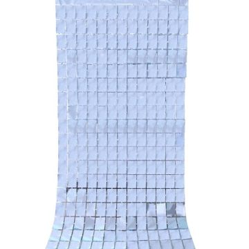 2 PCS 1x2M Square Rain Silk Door Curtain Birthday Party Background Wall Decoration(Light Blue)