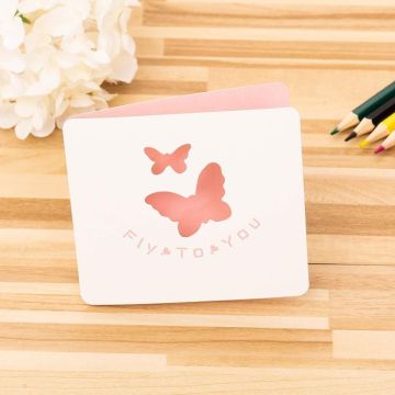 10 PCS Cute Hollow Cartoon Greeting Card(Flying to You)