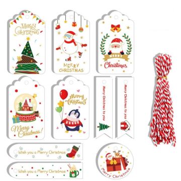 2 Packs 50pcs/set  Christmas Kraft Paper Tags Gift Wrapping Paper Labels(Series 3)