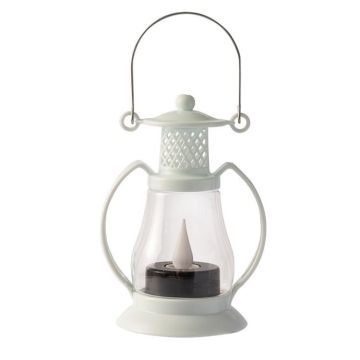 Retro Water-Drop Flame Lantern Ornament Christmas Scene Decoration Oil Light(White)
