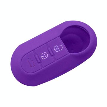 For Fiat 500 2pcs Folding 3 Button Remote Control Silicone Case(Purple)