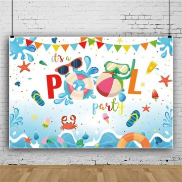 80x120cm Summer Pool Party Decoration Backdrop Swimming Ring Photography Background Cloth(11418491)