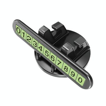 Car Dashboard Automotive Cell Phone Holder Temporary Parking Sign 2 In 1(Black)