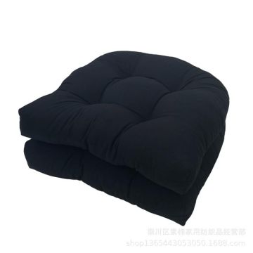 1pair 48 x 48cm Garden Patio Rattan Chair Waterproof Cushion Thick Soft Sofa Cushion(Black)