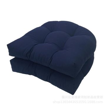 1pair 48 x 48cm Garden Patio Rattan Chair Waterproof Cushion Thick Soft Sofa Cushion(Navy Blue)