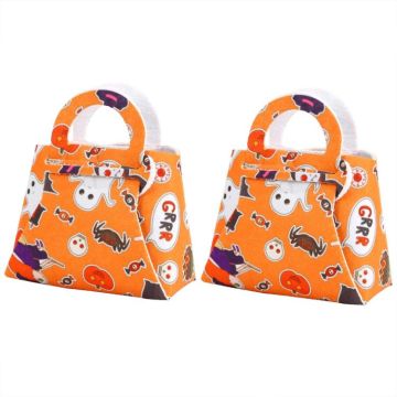2pcs /Pack DIY Halloween Candy Bag Children Dress-Up Felt Gift Bag(Ghost Candy Spider)
