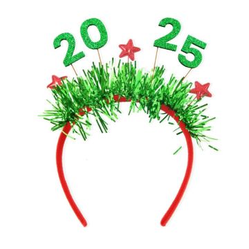 2025 Digital Christmas Party Decoration Headband Mall Bar New Year Eve Event Headdress(Green)