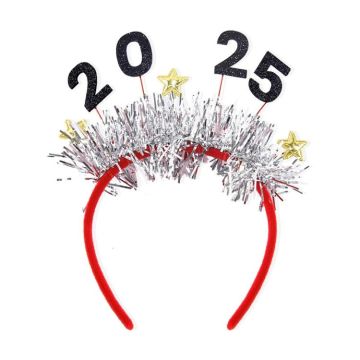 2025 Digital Christmas Party Decoration Headband Mall Bar New Year Eve Event Headdress(Black)