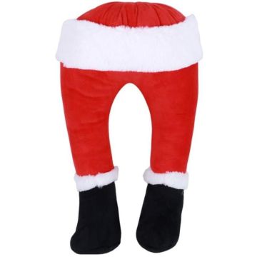 Christmas Tree Decoration Santa Claus Elf Legs Plush Door Decor Christmas Home Hanging Ornaments(Red)
