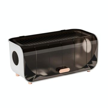 Desktop Cable Storage Box Power Cable Charger Storage Case Dustproof Waterproof Socket Organizer(Coffee)