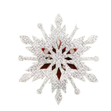 Cartoon Luminous Brooch Decoration Christmas Children and Adult Dress-up Props(Snowflake)