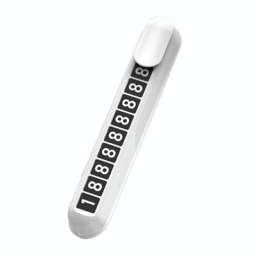 Car Temporary Parking License Plate Luminous Hidden Parking Phone Number Plate(White)