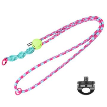 BRDRC Sport Camera Lanyard With 1/4 Inch Screw Anti-Lost Crossbody Lanyard(Pink Blue Green)