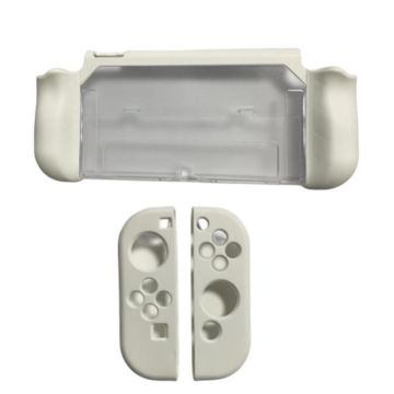 For Nintendo Switch OLED / Joy-Con 2 In 1 Protective Case TPU Cover Support(White)