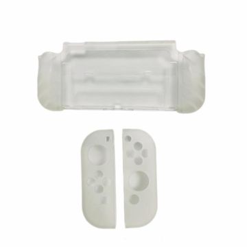 For Nintendo Switch OLED / Joy-Con 2 In 1 Protective Case TPU Cover Support(Translucent)