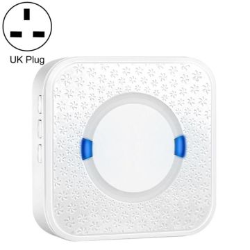 P6 110dB Wireless IP55 Waterproof Low Power Consumption WiFi Doing-dong Doorbell Receiver, Receiver Distance: 300m, UK Plug(White)