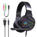 HXSJ F16 3.5mm + USB Port RGB Light Stereo Gaming Headset with Microphone(Black)