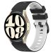 For Samsung Galaxy Watch 6 Sports Two Color Silicone Watch Band(Black+White)