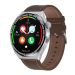 HDT MAX 1.60 inch Silver Dial Leather Band IP68 Waterproof Smart Watch Support Bluetooth Call(Brown)