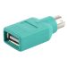 USB A Jack to mini DIN6 male Adapter (USB to PS/2)(Green)