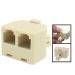 RJ11 Male to 2 RJ11 Female Socket Adapter Converter