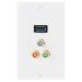 USB 3.0 Female Plug + 3 RCA Female Plugs Wall Plate Panel