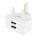 UK Plug 5V 2.1A Dual Port USB Charge Adapter(White)
