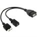 USB AF to Micro USB 3.0 + Micro USB 2.0 Cable for Galaxy Note III / N9000, Length: 20cm (Black)