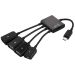 18cm 4 Ports Micro USB OTG Charge HUB Cable, For Samsung / Huawei / Xiaomi / Meizu / LG / HTC and Other Smartphones(Black)